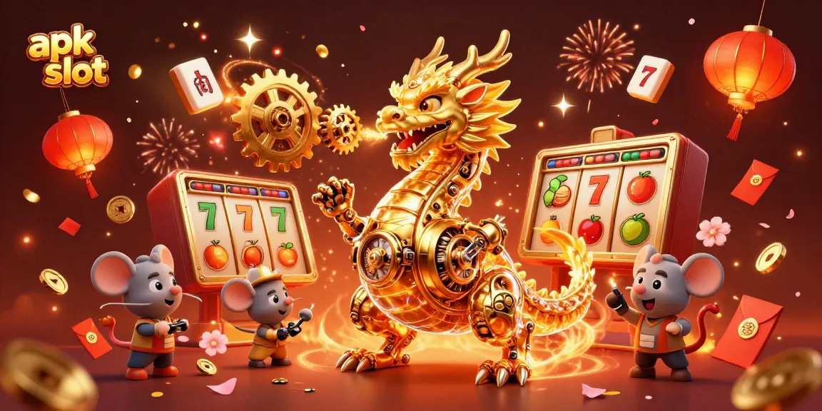 Memainkan apk slot dengan pengalaman visual yang mengesankan, naga emas dan elemen slot yang menarik.