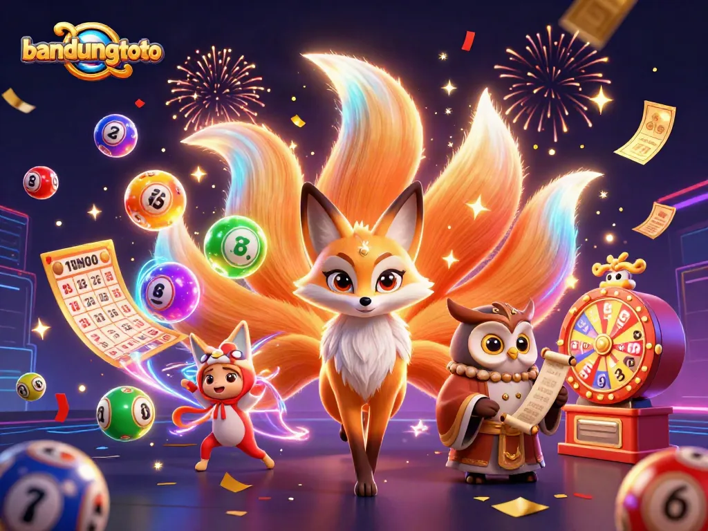 Experience the excitement of playing bandungtoto with vibrant lottery games, colorful elements, and enchanting characters.