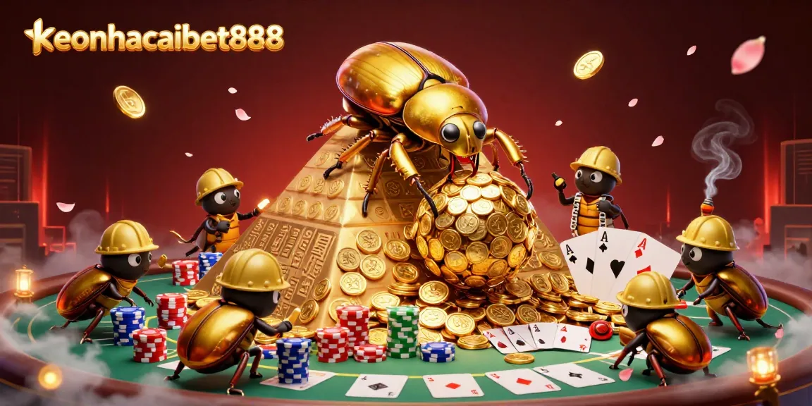 Experience the excitement with keonhacaibet888 as golden coins roll in a vibrant casino scene.
