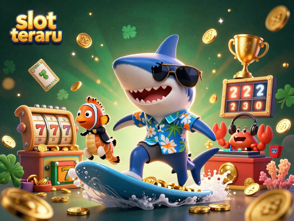 Engage with slot terbaru to win big as you surf through gold coins in this vibrant casino scene