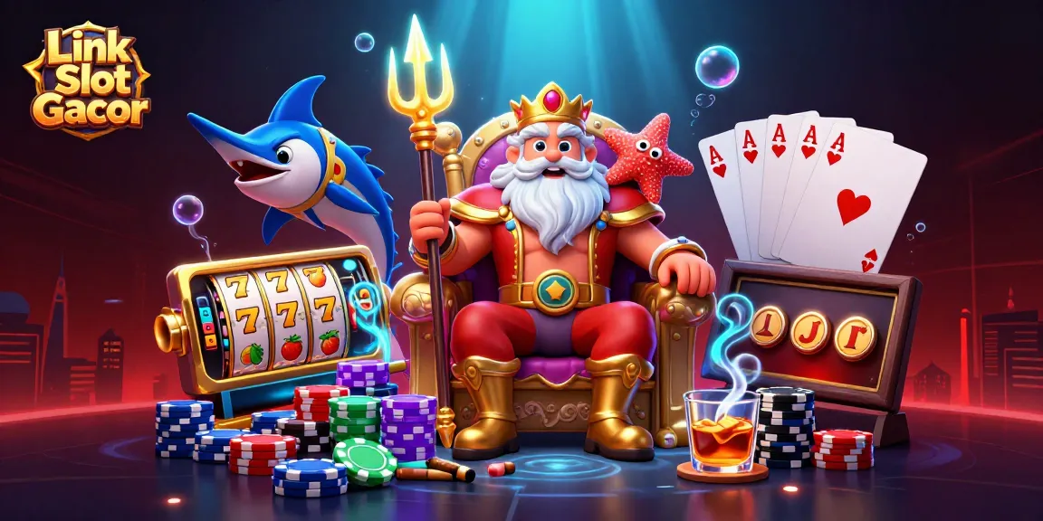 Experience the thrill of winning with Link Slot Gacor in a vibrant 3D casino scene.